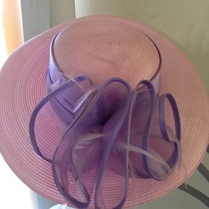 Pink Straw w/Lavender Bow